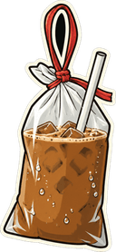 Takeaway kopi in a plastic bag