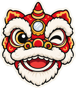A cheeky lion-dance lion head